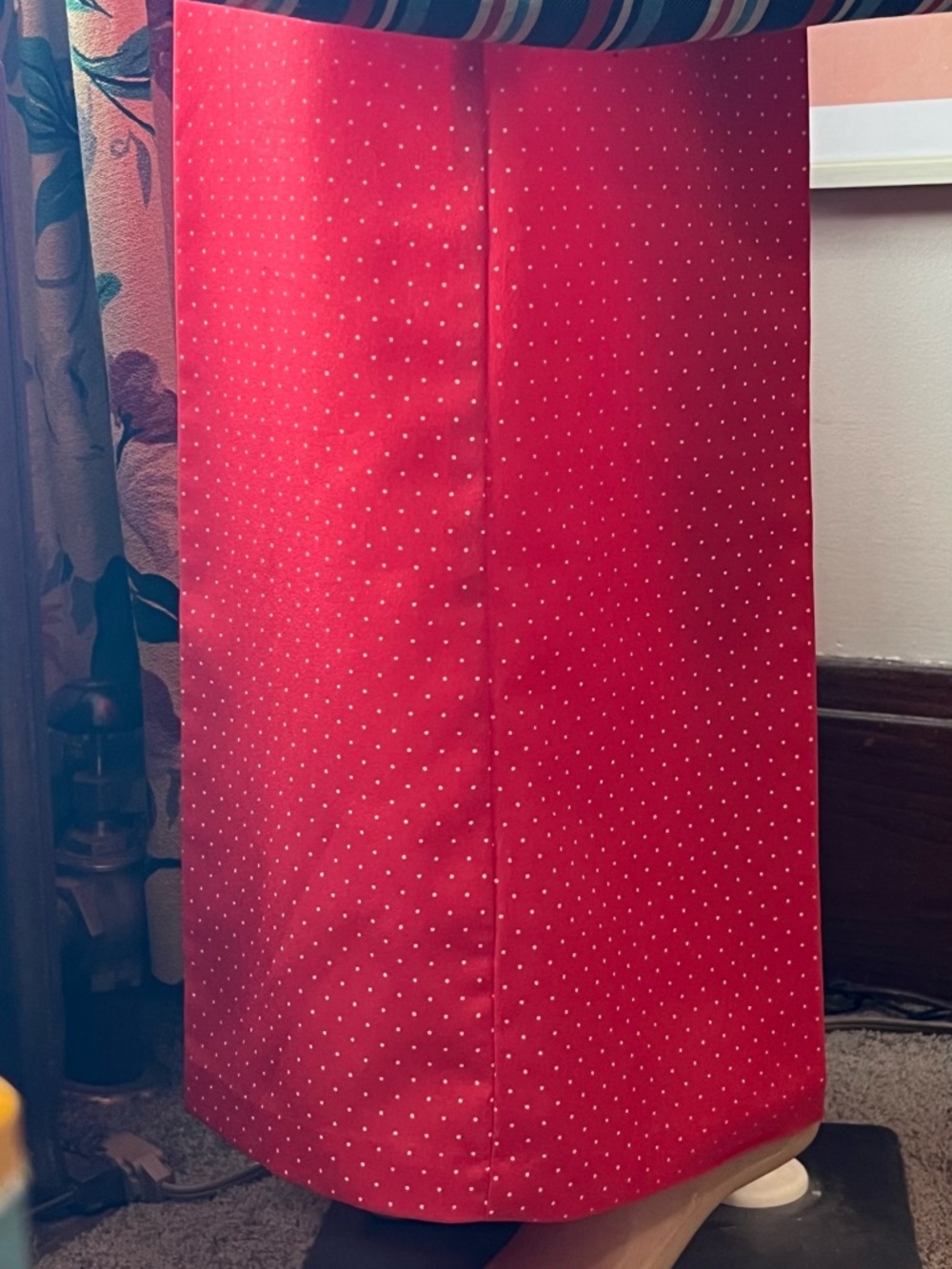 Vintage Handmade Wide Leg Red Polka-Dot Pants - Women's Stylish High-Rise - Picture 13 of 16